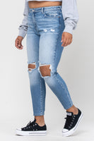 
              B&C High Rise Destroyed Mom Skinny Jeans
            
