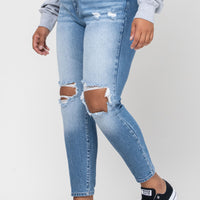 B&C High Rise Destroyed Mom Skinny Jeans
