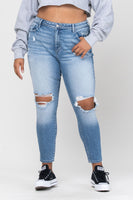 B&C High Rise Destroyed Mom Skinny Jeans