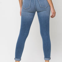 B&C High Rise Rolled Cuff Capri Jeans