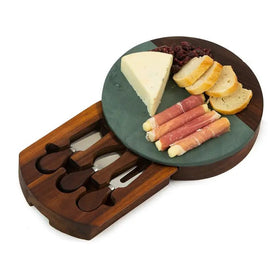 Winslow Round Marble & Wood Cheese Set