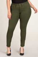 Olive Hyperstretch Skinny Jeans (Plus)