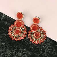 
              Sunburst Seed Bead Drop Earrings
            