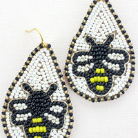 Honey Bee Seed Bead Earrings