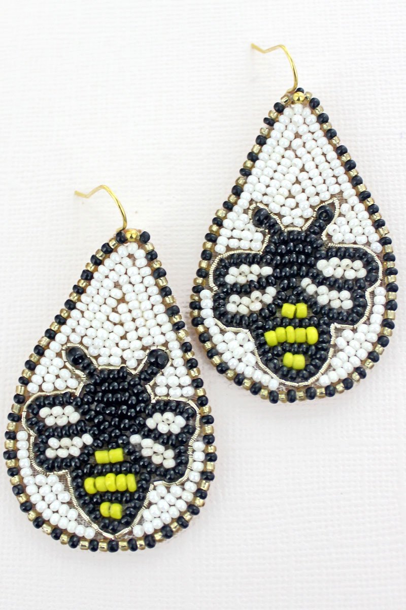 Honey Bee Seed Bead Earrings