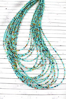 Turquoise Multi-Color Seed Bead Necklace
