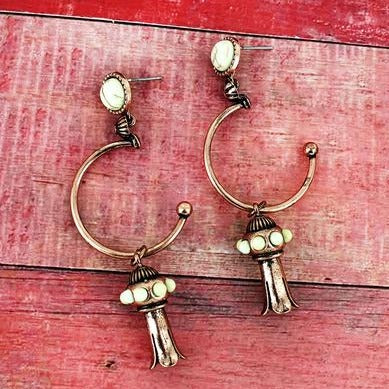 Coppertone Squash Blossom Earrings