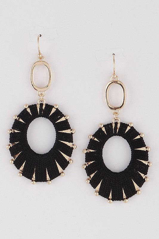 Threaded Oval Earring