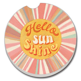 Hello Sun Absorbent Stone Car Coaster 1 Pack 2.6"