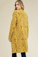 Long Cardigan with Woven Detail