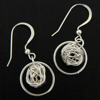 Mesh round w/ Ring Earrings