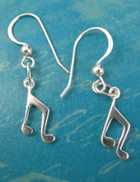 Music Notes Silver Earrings