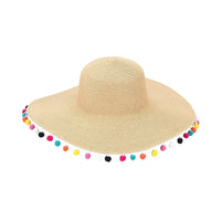 Pom Pom Floppy Hat