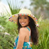 Pom Pom Floppy Hat