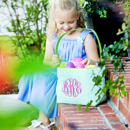 Green Seersucker Easter Bag