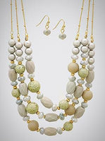 
              Multi Bead Triple Layered Necklace Set
            