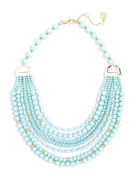 Mixed Beads Layered Bib Necklace