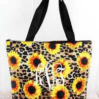 Sunflower Leopard Tote Bag