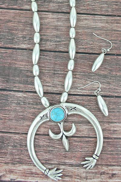 Turquoise Beaded Naja Necklace Set