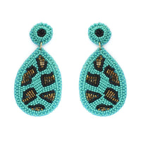 Aqua Cami Leopard Earrings