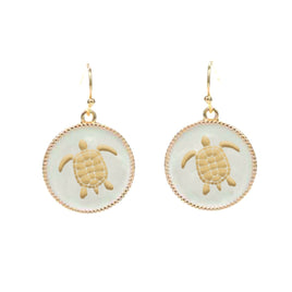 Tropi-Cool White Turtle Earrings