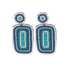 Blue Aqua Brittany Beaded Earring