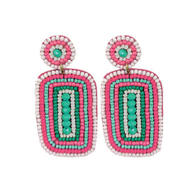 Hot Pink Brittany Beaded Earring