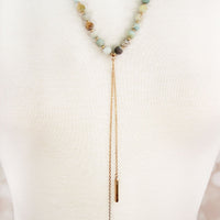Carnelian Bead Bar Necklace