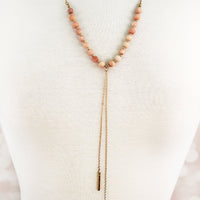 Amazonite Bead Bar Necklace