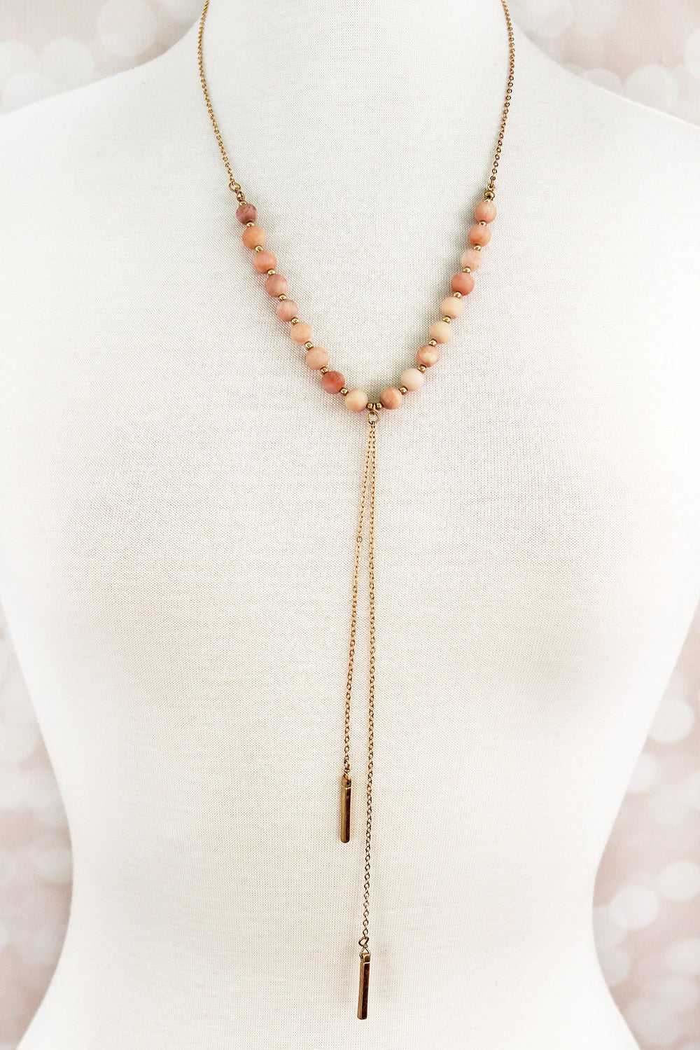 Amazonite Bead Bar Necklace